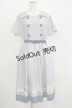 画像1: Fi.n.t / マリン釦マルセイユプリントワンピース Free GRAY H-26-02-16-046-CA-OP-NS-ZH