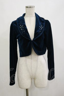 画像1: axes femme / バックフリルボレロ M ブルーグリーン H-26-02-16-005-AX-TO-NS-ZH