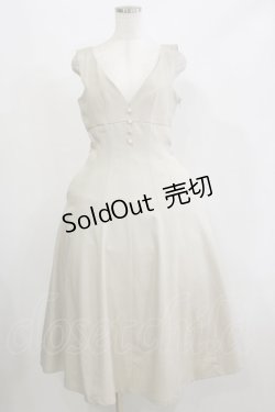 画像1: an another angelus / ハイウエストVネックジャンパースカート Free IVORY H-26-02-16-049-CA-OP-NS-ZH