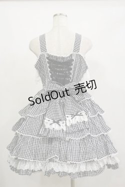 画像2: AND ROMEO / ギンガムチェックジャンパースカート Free ブラック H-26-02-16-053-LO-OP-NS-ZH