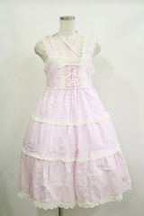 BABY,THE STARS SHINE BRIGHT / からみ3段ティアードジャンパースカート Free ピンク H-26-02-16-054-BA-OP-NS-ZH