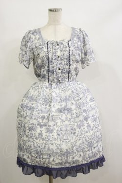 画像1: axes femme / アンティーク調ワンピース M オフ/ブルー H-26-02-16-057-AX-OP-NS-ZH