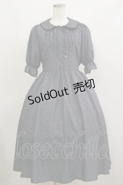 画像1: m petit by misako / MSKストライプフレアワンピース M グレー H-26-02-16-065-LO-OP-NS-ZH