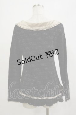 画像2: axes femme / ラメボーダーニットトップス M ブラック H-26-02-16-007-AX-TO-NS-ZH