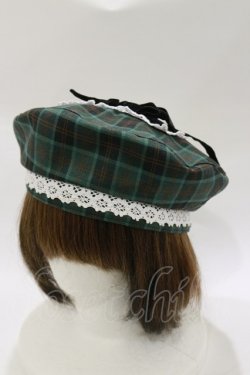 画像1: Eri Aino's collaboration / シャーロットの水曜日ベレー帽  グリーン H-26-02-16-075-LO-AC-NS-ZH