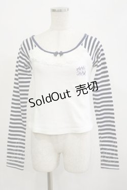 画像1: ALICE and the PIRATES / マリンロゴボーダーカットソー Free オフ/ネイビー H-26-02-16-008-PA-TO-NS-ZH