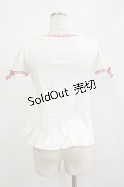 画像2: Angelic Pretty / ギンガムHeartカットソー Free オフ/レッド H-26-02-16-009-AP-TO-NS-ZH