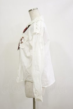 画像3: Secret Honey / チェックネクタイ付きブラウス Free オフ/レッド H-26-02-16-012-CA-BL-NS-ZH