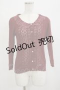 axes femme / 透かしカーディガン M ワイン H-26-02-16-022-AX-TO-NS-ZH