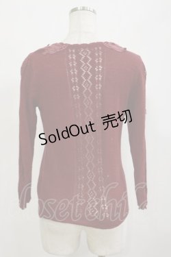 画像2: axes femme / 透かしカーディガン M ワイン H-26-02-16-022-AX-TO-NS-ZH