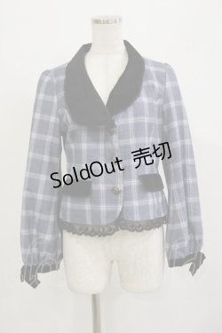 画像1: axes femme POETIQUE / ボリューム袖ジャケット M ブルー H-26-02-16-024-AX-JA-NS-ZH