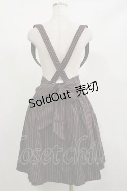 画像2: Amavel / ストライプサスペンダースカート Free ブラウン H-26-02-16-029-CA-SK-NS-ZH