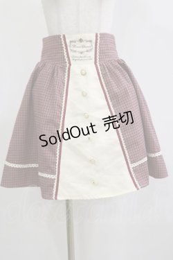 画像1: axes femme / ウエスト刺繍入チェック柄スカート M ピンク H-26-02-16-032-AX-SK-NS-ZH