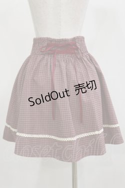 画像2: axes femme / ウエスト刺繍入チェック柄スカート M ピンク H-26-02-16-032-AX-SK-NS-ZH