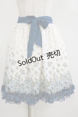 画像1: axes femme / 花柄スカート M オフ/ブルーグリーン H-26-02-16-033-AX-SK-NS-ZH