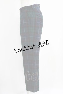 画像2: Jane Marple / ウールタータンパンツ  グリーン×ネイビーチェック H-26-02-17-023-JM-PA-KB-ZH