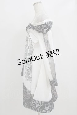 画像2: Qutie Frash / オフショルカーデ  ホワイト×ブラック H-26-02-17-025-QU-JA-KB-ZH