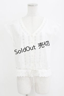 画像1: Jane Marple Dans Le Salon / レースピンタックブラウス  ホワイト H-26-02-17-029-JM-BL-KB-ZH