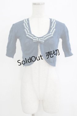 画像1: Shirley Temple / 透かし編みボレロ 160 ブルー H-26-02-17-032-ET-TO-KB-ZH