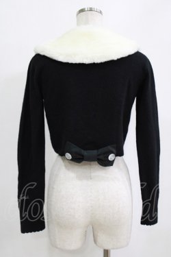 画像3: Shirley Temple / ファーカラーニットボレロ 160 ブラック×ホワイト H-26-02-17-033-ET-TO-KB-ZH