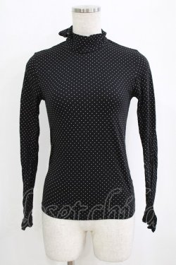 画像1: Emily Temple cute / バックリボンドットハイネックカットソー  ブラック H-26-02-17-035-ET-TO-KB-ZH
