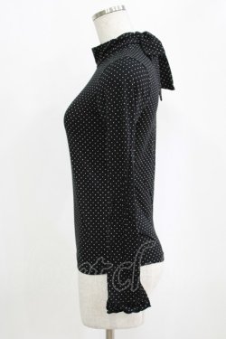 画像2: Emily Temple cute / バックリボンドットハイネックカットソー  ブラック H-26-02-17-035-ET-TO-KB-ZH