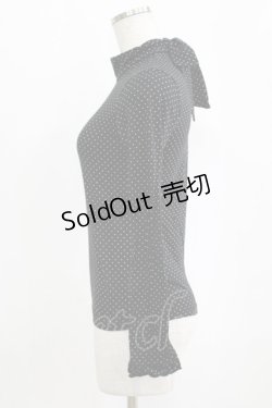 画像2: Emily Temple cute / バックリボンドットハイネックカットソー  ブラック H-26-02-17-035-ET-TO-KB-ZH