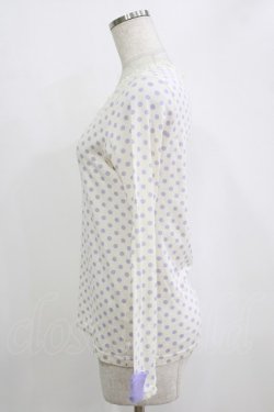 画像2: Emily Temple cute / リボン付ドットカットソー  オフ×パープル H-26-02-17-036-ET-TO-KB-ZH