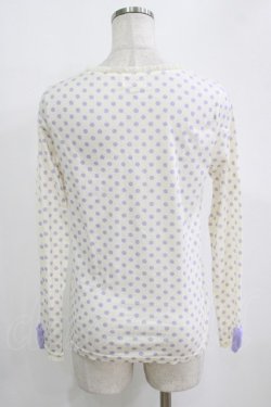 画像3: Emily Temple cute / リボン付ドットカットソー  オフ×パープル H-26-02-17-036-ET-TO-KB-ZH