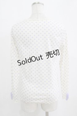 画像3: Emily Temple cute / リボン付ドットカットソー  オフ×パープル H-26-02-17-036-ET-TO-KB-ZH
