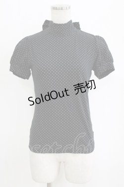 画像1: Emily Temple cute / バックリボンハイネックパフカットソー  ブラック H-26-02-17-038-ET-TO-KB-ZH