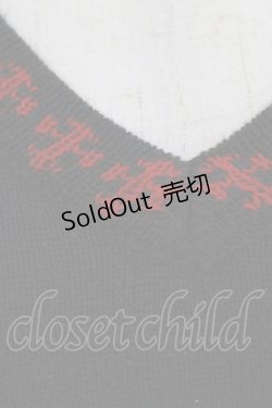画像6: PUTUMAYO / ロゴ刺繍ニットベスト  黒×赤 H-26-02-17-040-PT-TO-AK-ZH