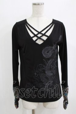 画像1: Qutie Frash / クロスインナーT  黒 H-26-02-17-041-QU-TO-KB-ZH