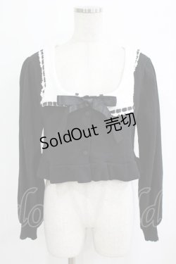 画像1: Moi-meme-Moitie / ヘーメラーセーラーカーディガン  ブラック×オフホワイト H-26-02-17-043-MO-TO-KB-ZH