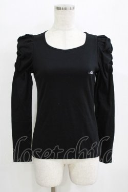 画像1: MILK / ラメロゴ刺繍カットソー  ブラック H-26-02-17-044-ML-TO-AK-ZH