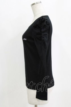 画像2: MILK / ラメロゴ刺繍カットソー  ブラック H-26-02-17-044-ML-TO-AK-ZH