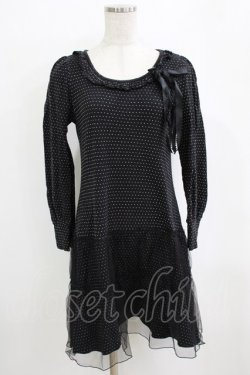 画像1: Emily Temple cute / チュール重ねドットワンピース  ブラック H-26-02-17-045-ET-OP-KB-ZH