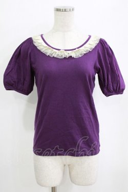画像1: Emily Temple cute / チュールレースパフカットソー  パープル H-26-02-17-047-ET-TO-KB-ZH