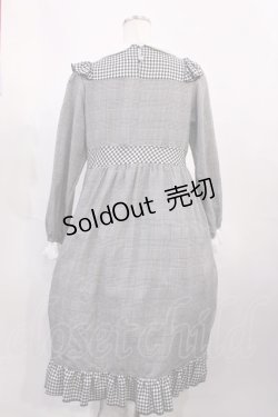 画像2: Nile Perch / Vフリルチェックワンピース Free ブラック H-26-02-17-1005-LO-OP-NS-ZH