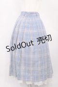 axes femme / チェック柄プリーツスカート M ブルー H-26-02-17-1007-AX-SK-NS-ZH