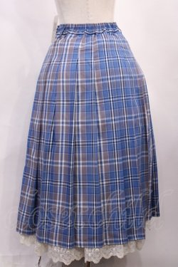 画像2: axes femme / チェック柄プリーツスカート M ブルー H-26-02-17-1007-AX-SK-NS-ZH