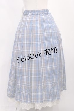 画像2: axes femme / チェック柄プリーツスカート M ブルー H-26-02-17-1007-AX-SK-NS-ZH