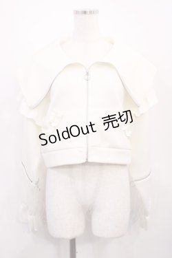 画像1: axes femme / ジップデザインフリルパーカー Free 白 H-26-02-17-1014-AX-TO-NS-ZH