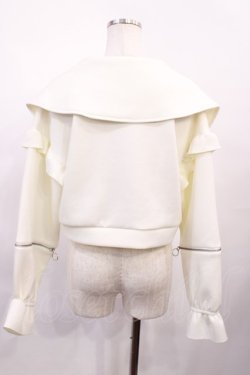 画像2: axes femme / ジップデザインフリルパーカー Free 白 H-26-02-17-1014-AX-TO-NS-ZH