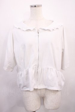 画像1: axes femme / フリル襟フレアジップパーカー Free 白 H-26-02-17-1015-AX-TO-NS-ZH