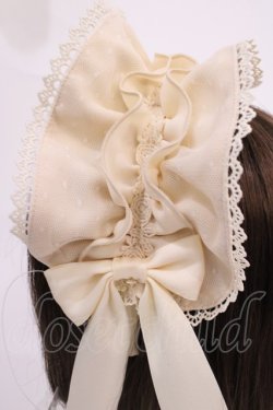 画像2: axes femme kawaii / ドットチュールフリルカチューシャ  生成り H-26-02-17-1024-AX-AC-NS-ZH