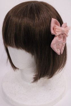 画像1: m petit by misako / AM2PPLリボンクリップ  ピンク H-26-02-17-1036-LO-AC-NS-ZH
