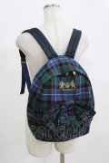 Jane Marple / タータンチェックリュックサック  グリーン×ネイビーチェック H-26-02-17-052-JM-BG-KB-ZH