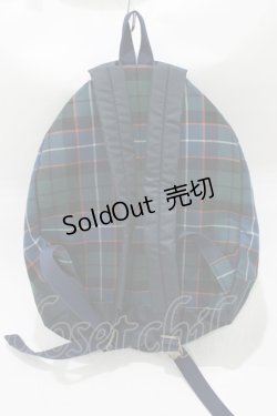 画像2: Jane Marple / タータンチェックリュックサック  グリーン×ネイビーチェック H-26-02-17-052-JM-BG-KB-ZH