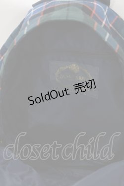 画像3: Jane Marple / タータンチェックリュックサック  グリーン×ネイビーチェック H-26-02-17-052-JM-BG-KB-ZH